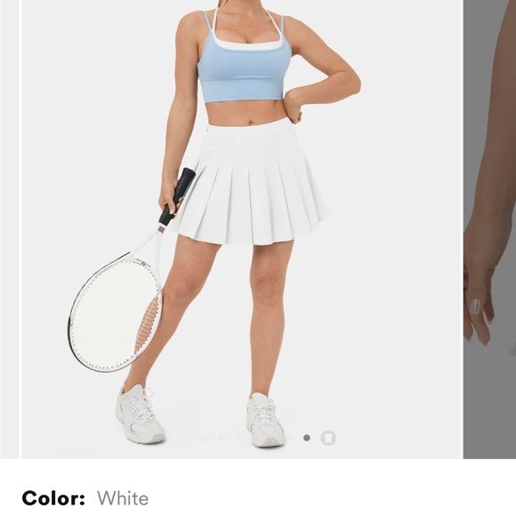 Halara white pleated exercise tennis golf workout skirt. Size small - Picture 5 of 5